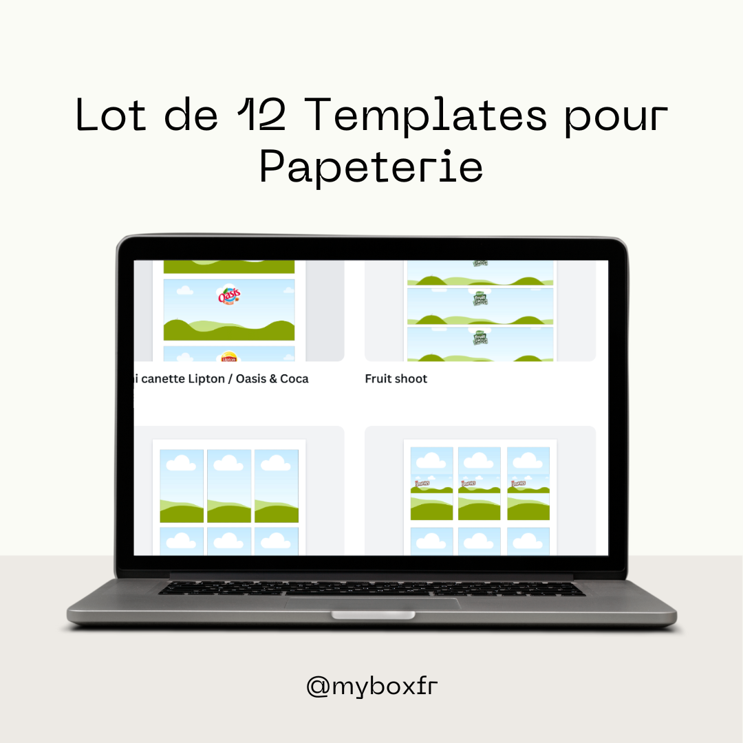 Lot de 12 Templates pour Papeterie